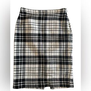 Talbots Black and White Plaid Skirt